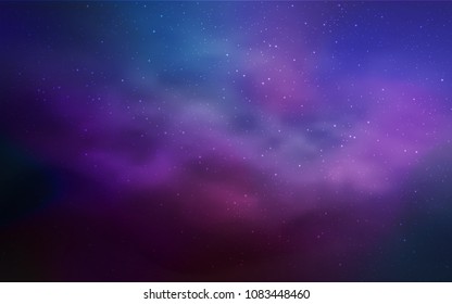 Dark Pink, Blue vector cover with astronomical stars. Shining illustration with sky stars on abstract template. Pattern for futuristic ad, booklets.