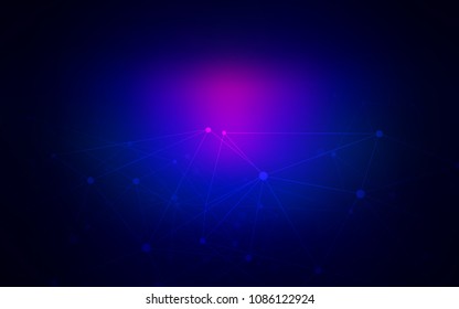 Dark Pink, Blue vector cover with spots, lines. Design with connection of dots and lines on colorful background. Completely new template for your brand book.