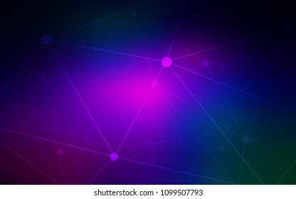 Dark Pink, Blue vector cover with spots, lines. Decorative design in abstract style with triangle structure. Pattern can be used for ads, leaflets.