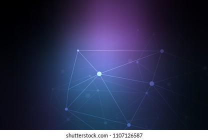 Dark Pink, Blue vector cover with spots, lines. Modern abstract colorful illustration with spheres and lines. New design for ad, poster, banner of your website.