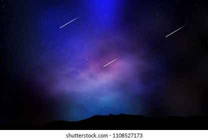 Dark Pink, Blue vector cover with astronomical stars. Glitter abstract illustration with colorful cosmic stars. Pattern for futuristic ad, booklets.