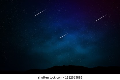 Dark Pink, Blue vector cover with astronomical stars. Glitter abstract illustration with colorful cosmic stars. Template for cosmic backgrounds.