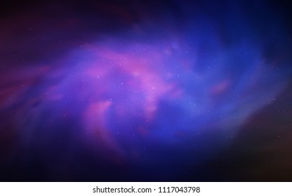 Dark Pink, Blue vector cover with astronomical stars. Shining colored illustration with bright astronomical stars. Smart design for your business advert.