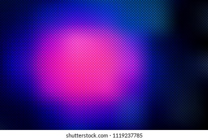 Dark Pink, Blue vector cover with spots. Glitter abstract illustration with blurred drops of rain. New design for ad, poster, banner of your website.