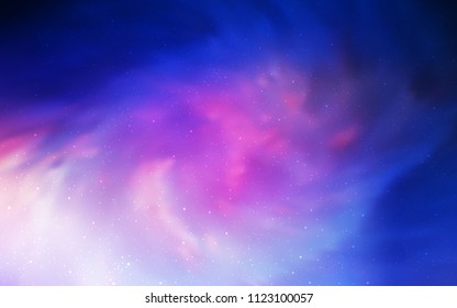 Dark Pink, Blue vector cover with astronomical stars. Shining colored illustration with bright astronomical stars. Best design for your ad, poster, banner.