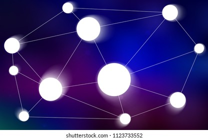 Dark Pink, Blue vector cover with spots, lines. Illustration with set of colorful abstract circles and lines. Pattern can be used as texture of wallpapers.