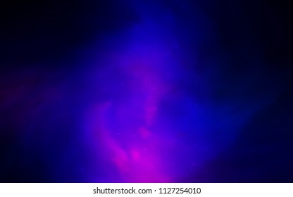 Dark Pink, Blue vector cover with astronomical stars. Blurred decorative design in simple style with galaxy stars. Best design for your ad, poster, banner.