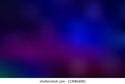 Dark Pink, Blue vector cover with astronomical stars. Space stars on blurred abstract background with gradient. Pattern for futuristic ad, booklets.