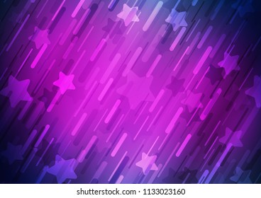 Dark Pink, Blue vector cover with long lines. Decorative shining illustration with lines on abstract template. The pattern can be used for websites.