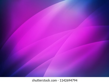 Dark Pink, Blue vector cover with long curved lines. Glitter abstract illustration with colored sticks. The template can be used as a background.
