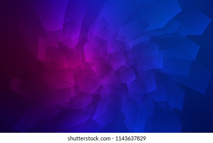 Dark Pink, Blue vector cover with set of hexagons. Illustration of colored hexagons on white surface. Pattern can be used for landing pages.