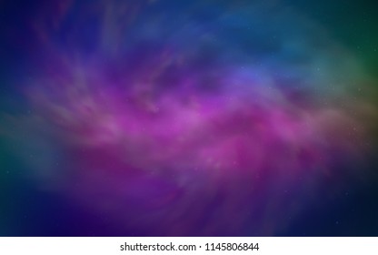 Dark Pink, Blue vector cover with astronomical stars. Blurred decorative design in simple style with galaxy stars. Smart design for your business advert.