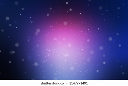 Dark Pink, Blue vector cover with beautiful snowflakes. Decorative shining illustration with snow on abstract template. The pattern can be used for new year leaflets.