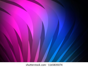 Dark Pink, Blue vector cover with long lines. Modern geometrical abstract illustration with staves. The pattern can be used as ads, poster, banner for commercial.