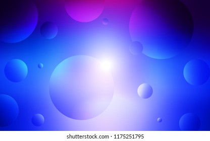 Dark Pink, Blue vector cover with spots. Blurred bubbles on abstract background with colorful gradient. Pattern can be used for beautiful websites.