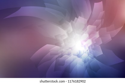 Dark Pink, Blue vector cover with set of hexagons. Illustration of colored hexagons on white surface. Pattern can be used for landing pages.