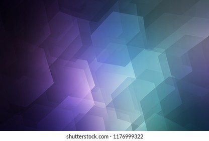 Dark Pink, Blue vector cover with set of hexagons. Illustration of colored hexagons on white surface. Beautiful design for your business advert.