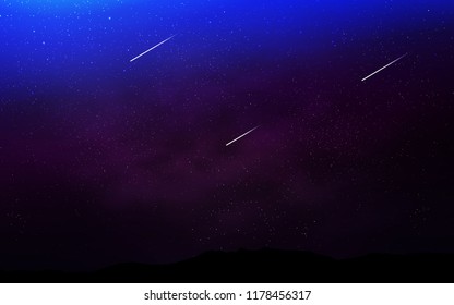 Dark Pink, Blue vector cover with astronomical stars. Shining illustration with sky stars on abstract template. Pattern for astronomy websites.
