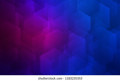 Dark Pink, Blue vector cover with set of hexagons. Abstract illustration with colorful hexagons. Pattern for texture of wallpapers.