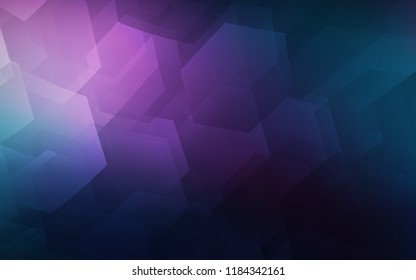 Dark Pink, Blue vector cover with set of hexagons. Illustration of colored hexagons on white surface. Pattern can for your ad, booklets.