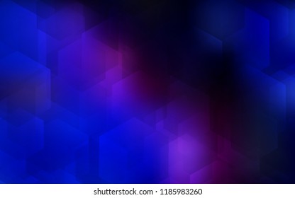 Dark Pink, Blue vector cover with set of hexagons. Illustration of colored hexagons on white surface. Pattern for ads, leaflets.