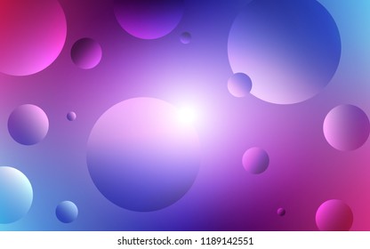 Dark Pink, Blue vector cover with spots. Blurred decorative design in abstract style with bubbles. New design for ad, poster, banner of your website.