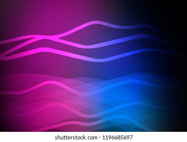 Dark Pink, Blue vector cover with long lines. Shining colored illustration with narrow lines. The pattern can be used for websites.