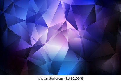 Dark Pink, Blue vector cover in polygonal style. Glitter abstract illustration with triangular shapes. Best design for your ad, poster, banner.