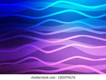 Dark Pink, Blue vector cover with long lines. Decorative shining illustration with lines on abstract template. The pattern can be used as ads, poster, banner for commercial.