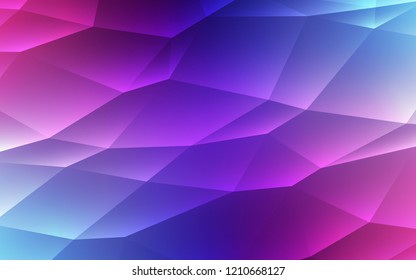Dark Pink, Blue vector cover in polygonal style. Beautiful illustration with triangles in nature style. Pattern can be used for websites.