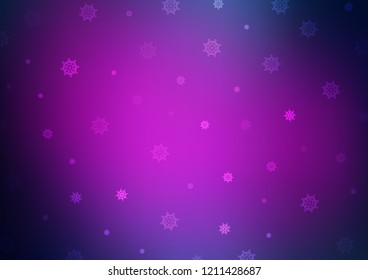 Dark Pink, Blue vector cover with beautiful snowflakes. Modern geometrical abstract illustration with crystals of ice. The pattern can be used for year new  websites.