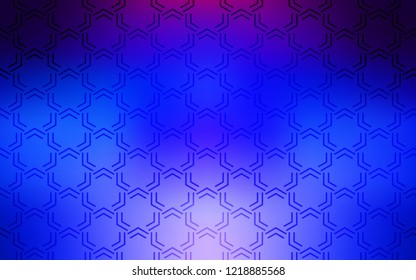 Dark Pink, Blue vector cover with stright stripes. Lines on blurred abstract background with gradient. Smart design for your business advert.