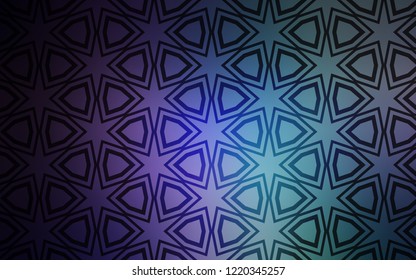 Dark Pink, Blue vector cover with small and big stars. Stars on blurred abstract background with gradient. Template for sell phone backgrounds.