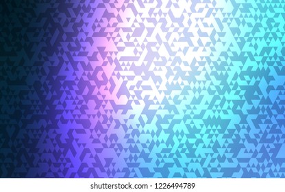 Dark Pink, Blue vector cover in polygonal style. Glitter abstract illustration with triangular shapes. Pattern can be used for websites.