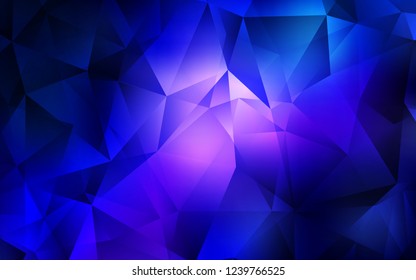 Dark Pink, Blue vector cover in polygonal style. Glitter abstract illustration with triangular shapes. Pattern can be used for websites.