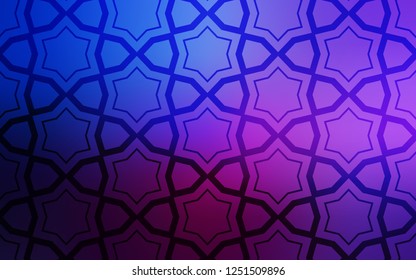 Dark Pink, Blue vector cover with small and big stars. Decorative illustration with stars on abstract template. Template for sell phone backgrounds.