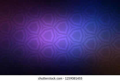 Dark Pink, Blue vector cover with set of hexagons. Blur background with colorful hexagons. Design for website posters, banners.