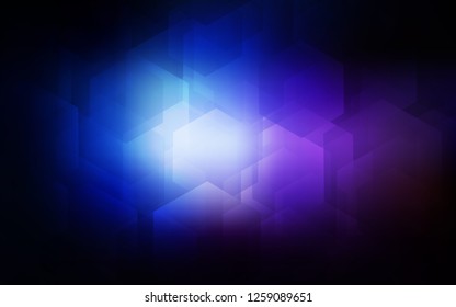Dark Pink, Blue vector cover with set of hexagons. Illustration of colored hexagons on white surface. Pattern can for your ad, booklets.