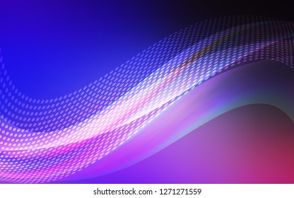 Dark Pink, Blue vector cover with spots, lines. Modern abstract colorful illustration with spheres and lines. Pattern for futuristic ad, booklets.