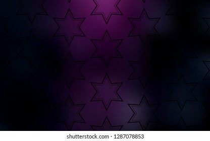 Dark Pink, Blue vector cover with small and big stars. Blurred decorative design in simple style with stars. Pattern for wrapping gifts.
