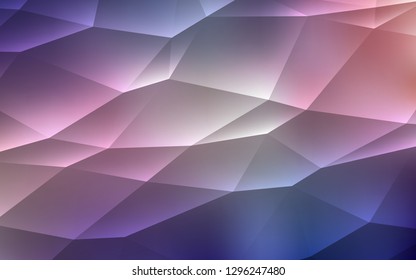 Dark Pink, Blue vector cover in polygonal style. Triangles on abstract background with colorful gradient. Pattern for busines ad, booklets, leaflets