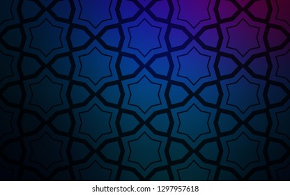 Dark Pink, Blue vector cover with small and big stars. Decorative illustration with stars on abstract template. Template for sell phone backgrounds.