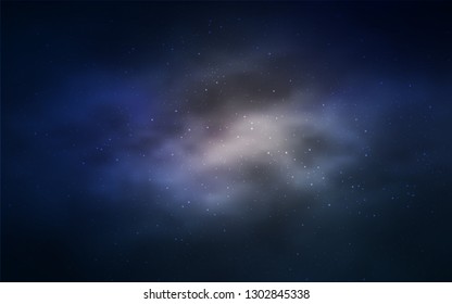 Dark Pink, Blue vector cover with astronomical stars. Space stars on blurred abstract background with gradient. Smart design for your business advert.