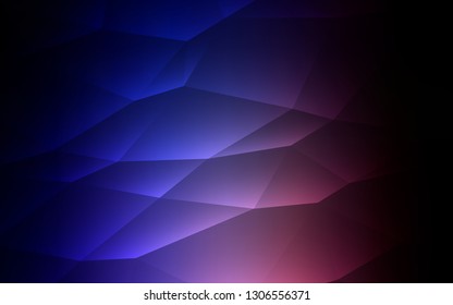 Dark Pink, Blue vector cover in polygonal style. Triangles on abstract background with colorful gradient. The template can be used as a background.
