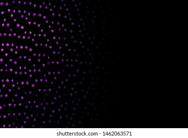 Dark Pink, Blue vector cover with symbols of gamble. Glitter abstract sketch with isolated symbols of playing cards. Design for ad, poster, banner of gambling websites.