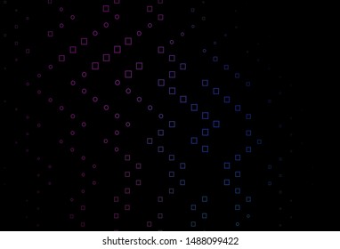 Dark Pink, Blue vector cover with polygonal style. Illustration with set of colorful rectangles. Modern template for your promotion.