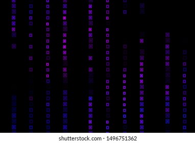 Dark Pink, Blue vector cover in polygonal, circular style. Colorful gradient rectangles, circles on abstract background. Background for cell phones.