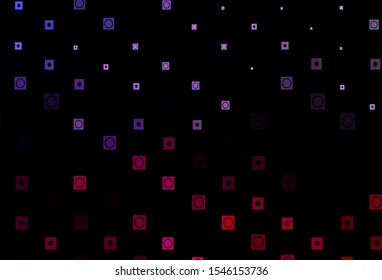 Dark Pink, Blue vector cover in polygonal, circular style. Decorative design in abstract style with circles, rectangles. Pattern for websites, landing pages.