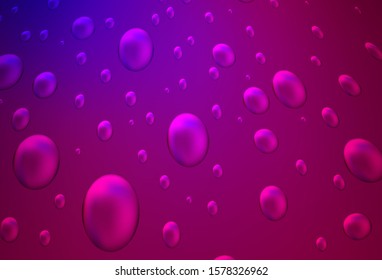 Dark Pink, Blue vector cover with spots. Glitter abstract illustration with blurred drops of rain. The pattern can be used for ads, leaflets of liquid.