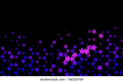 Dark Pink, Blue vector cover with small and big stars. Glitter abstract illustration with colored stars. The pattern can be used for new year ad, booklets.